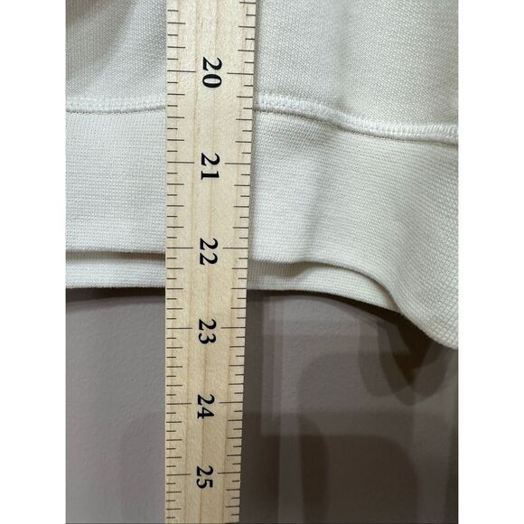 NWOT Ganni Puff Shoulder Cream Embroidered Logo Sweatshirt Sweater Women's L - Picture 10 of 11